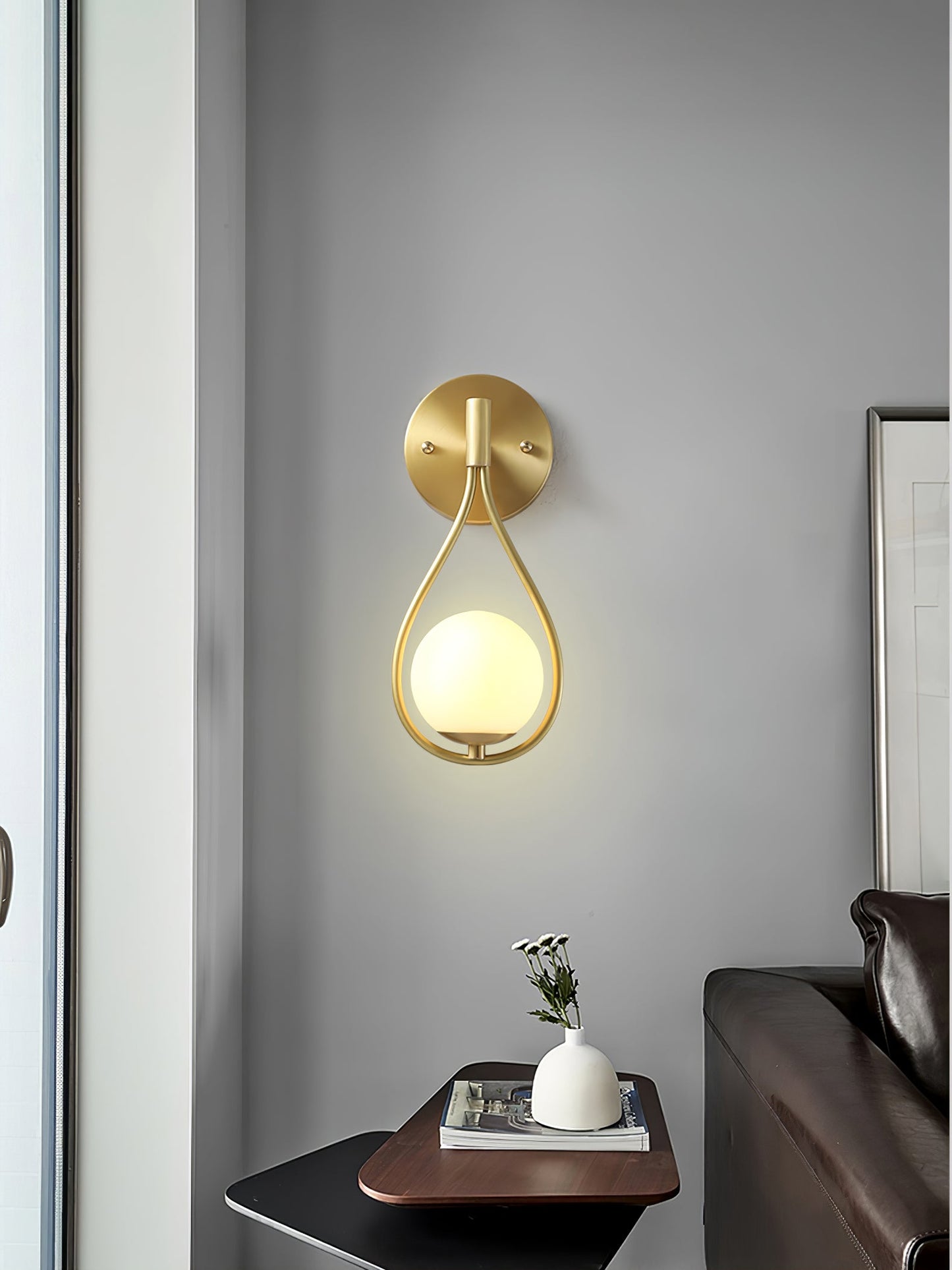 Brass Vanity Wall Lamp with LED Light - Retro Style