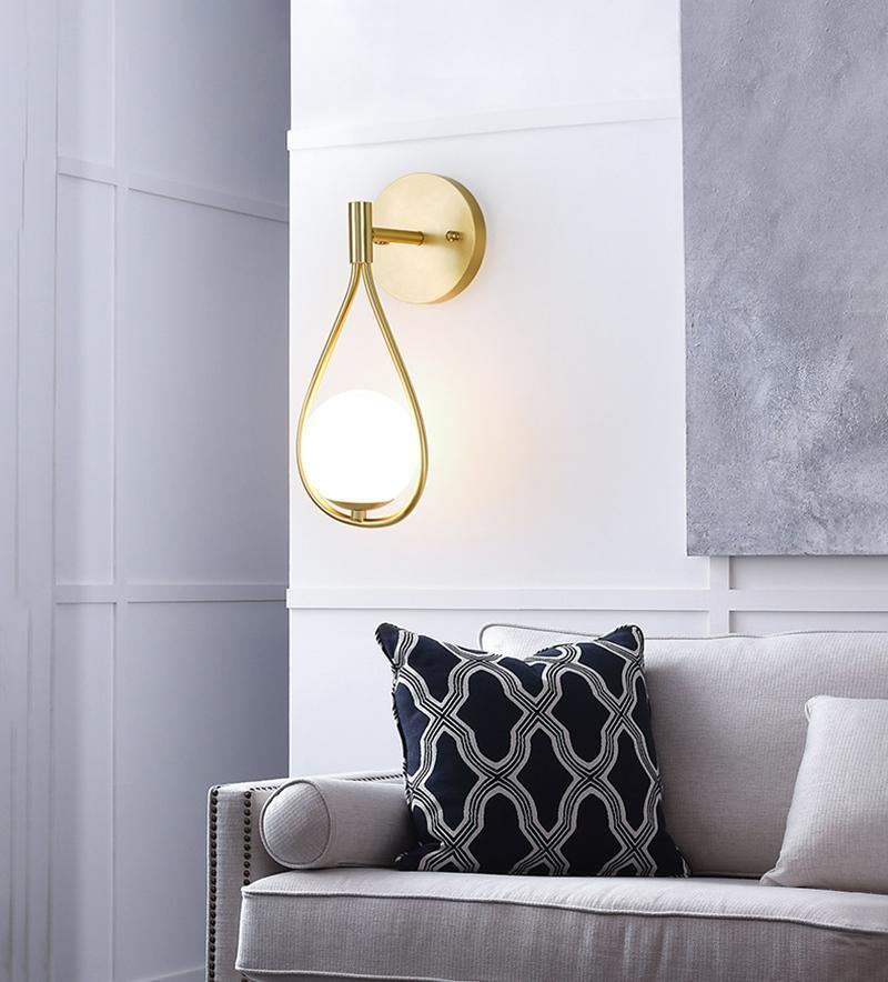 Brass Vanity Wall Lamp with LED Light - Retro Style