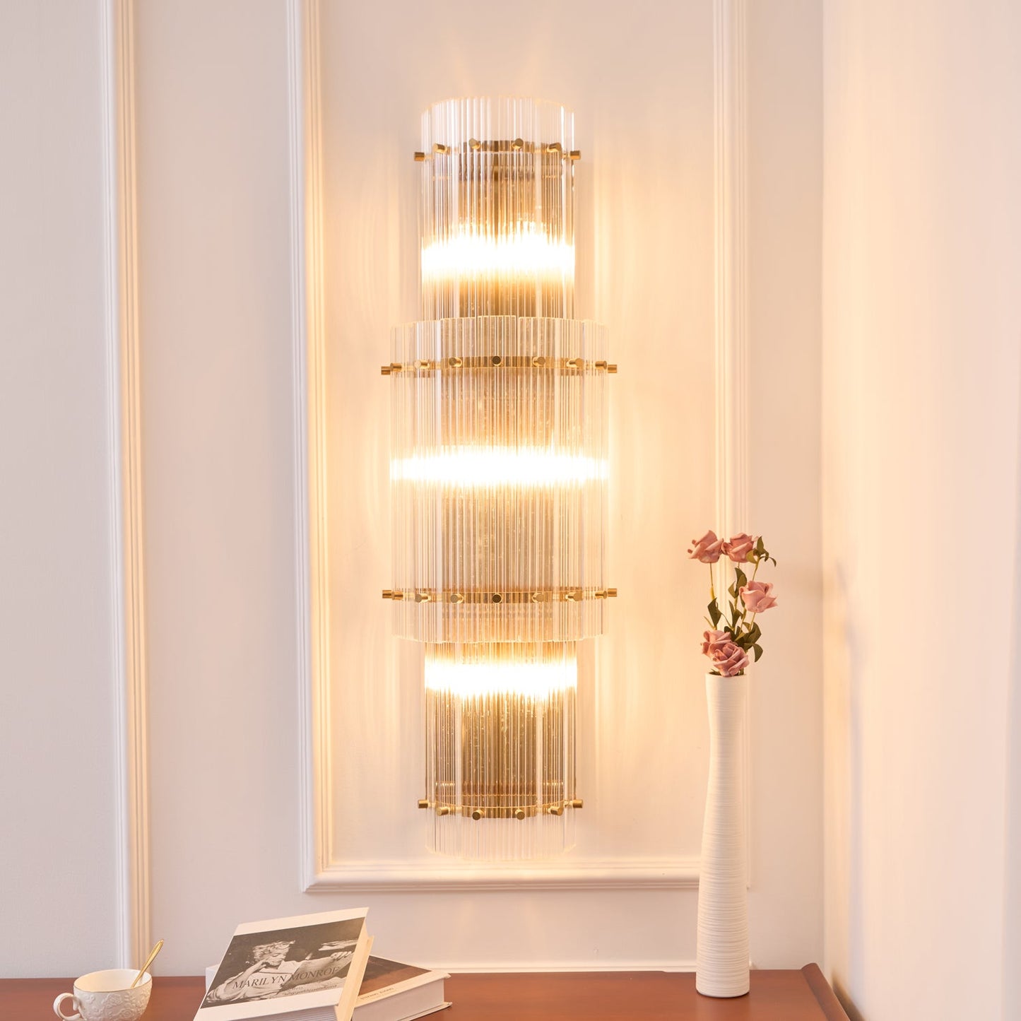 Bravura Radiance Wall Light LED Copper Glass Fixture