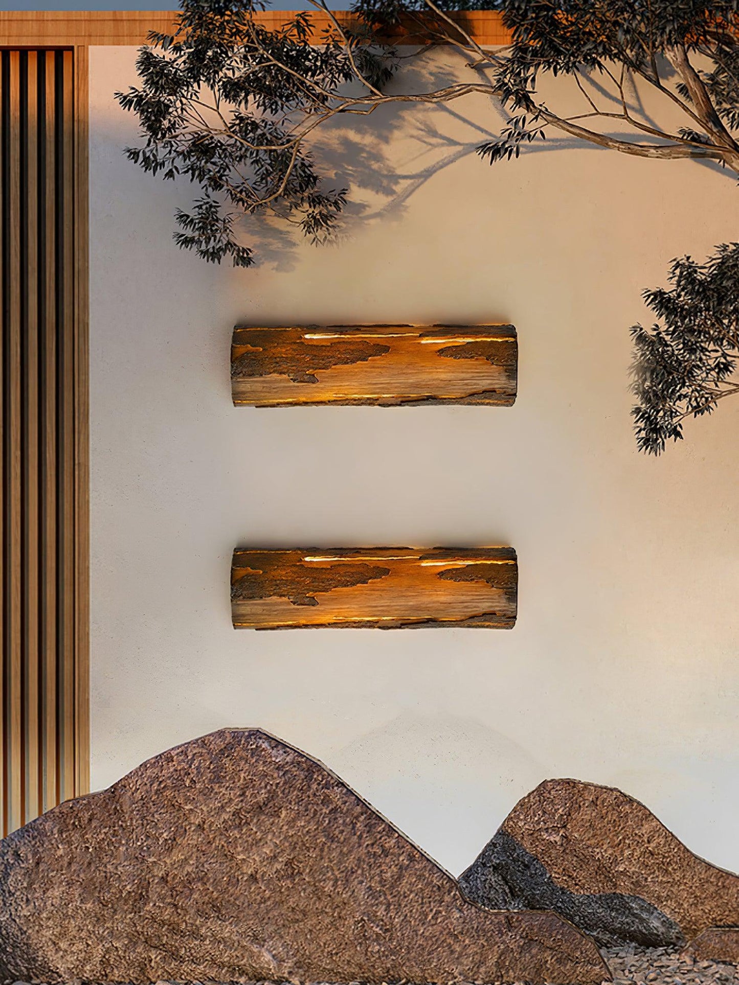 Broken Bark Wall Light LED Indoor Rustic Fixture