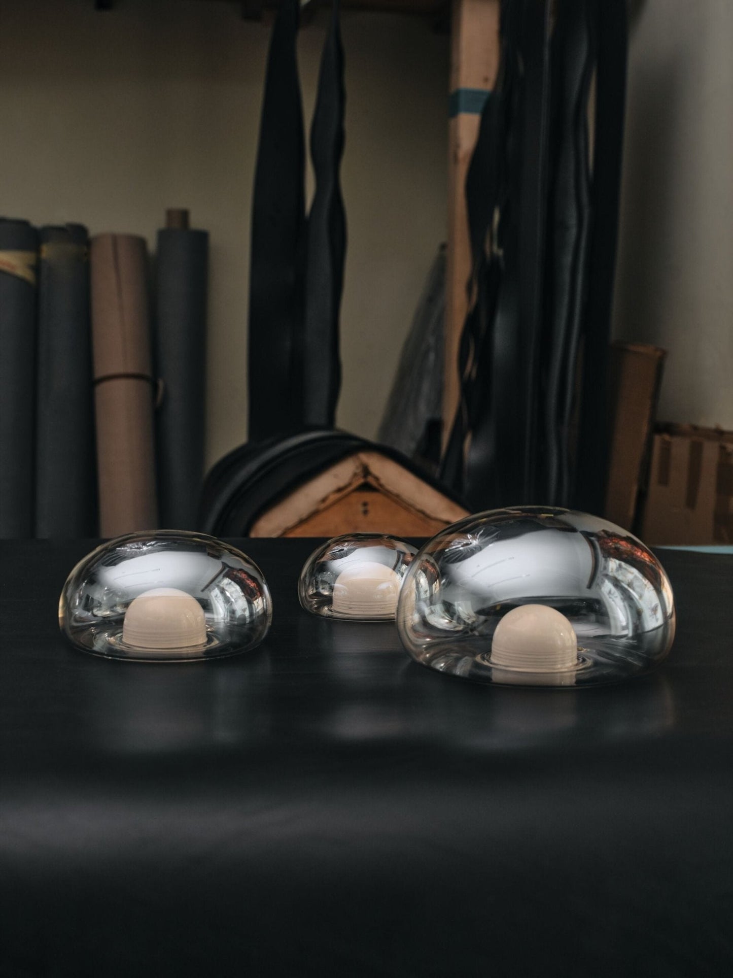 Bubbles Glass Floor Lamp with Integrated LED Warm Light