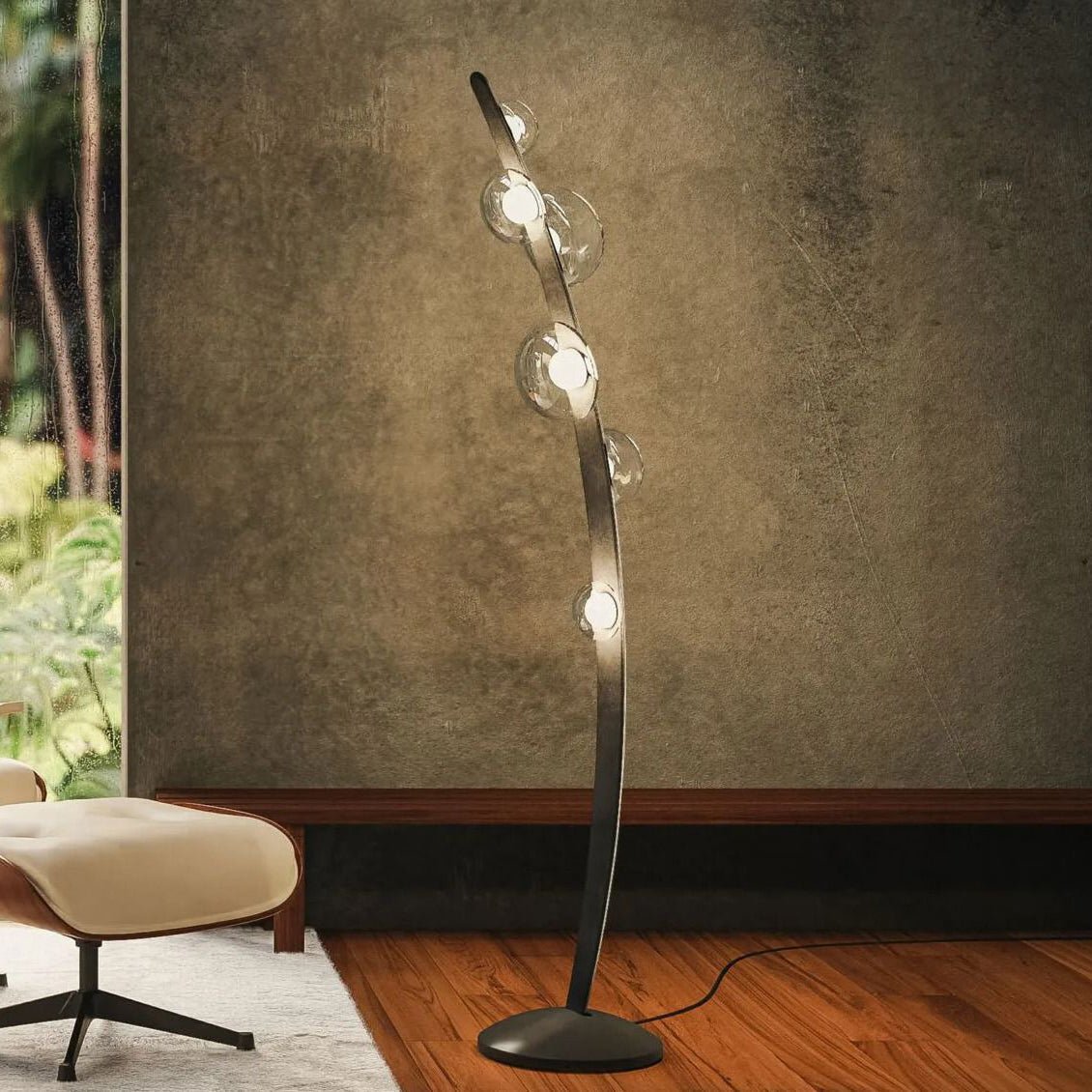 Bubbles Glass Floor Lamp with Integrated LED Warm Light