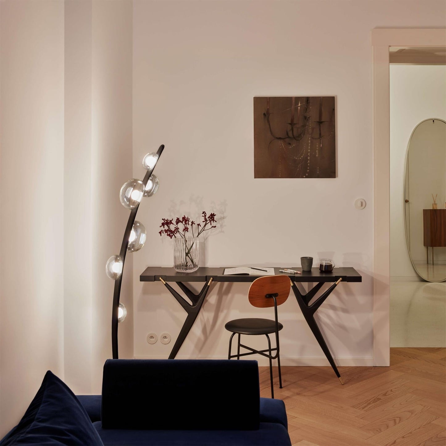 Bubbles Glass Floor Lamp with Integrated LED Warm Light