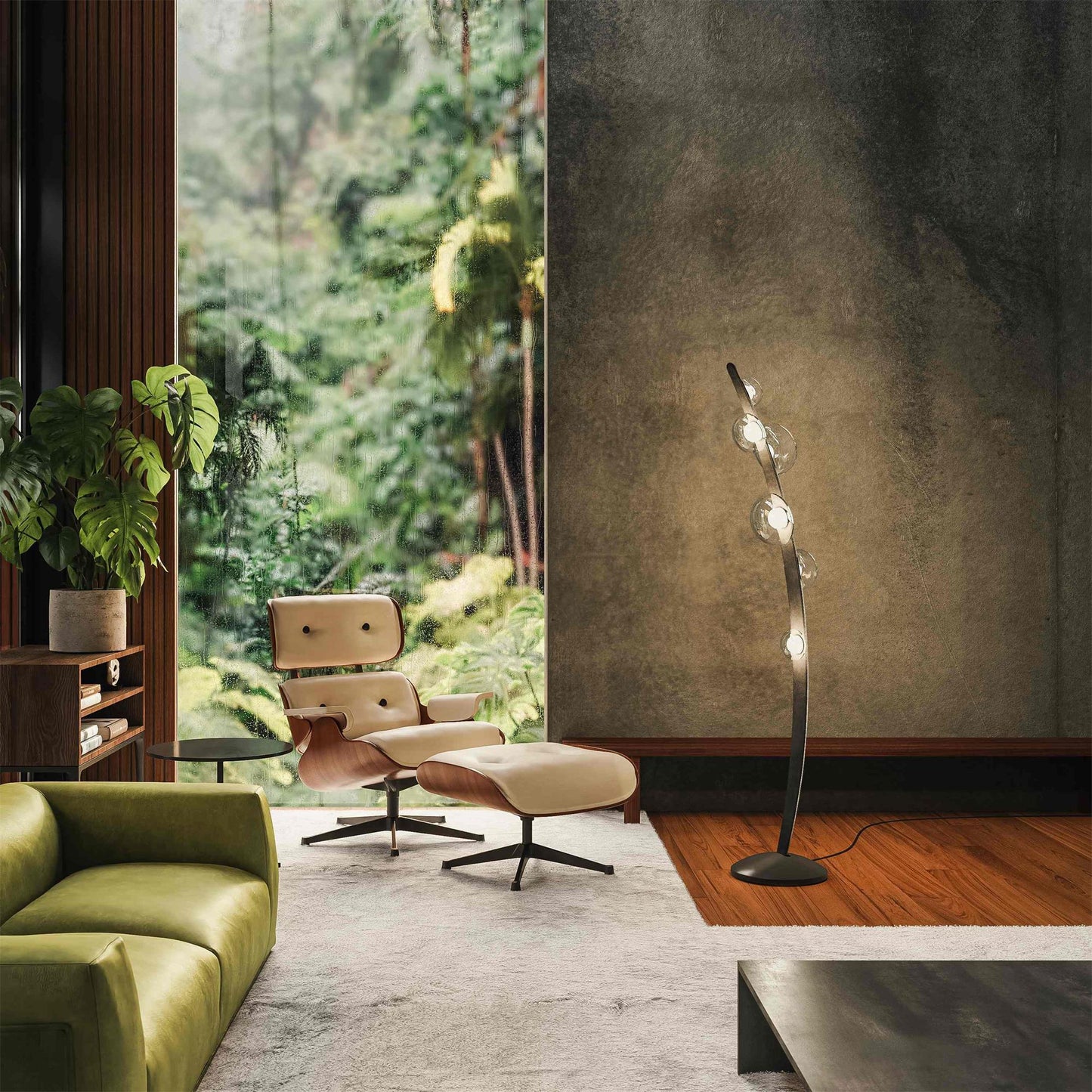 Bubbles Glass Floor Lamp with Integrated LED Warm Light