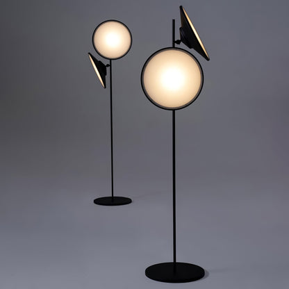 Bulat Floor Lamp with LED, Antique Black, Frosted Glass