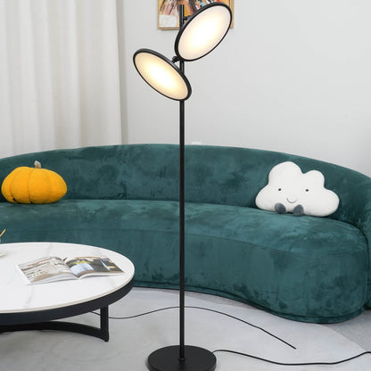 Bulat Floor Lamp with LED, Antique Black, Frosted Glass