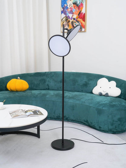 Bulat Floor Lamp with LED, Antique Black, Frosted Glass