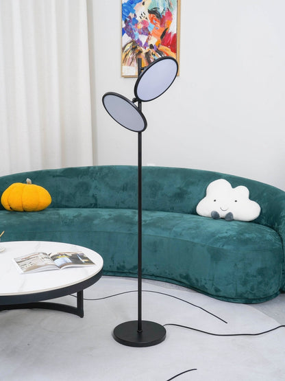 Bulat Floor Lamp with LED, Antique Black, Frosted Glass