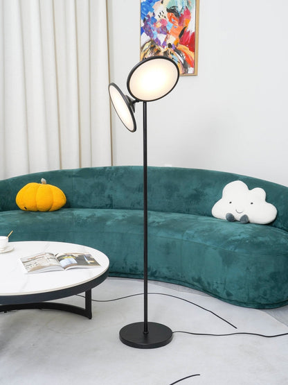 Bulat Floor Lamp with LED, Antique Black, Frosted Glass