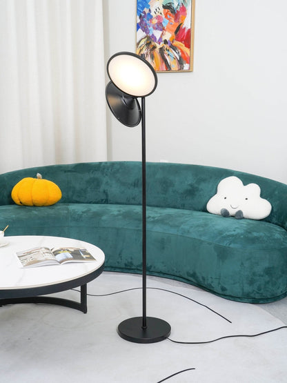 Bulat Floor Lamp with LED, Antique Black, Frosted Glass
