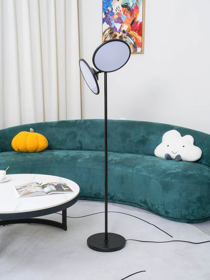 Bulat Floor Lamp with LED, Antique Black, Frosted Glass
