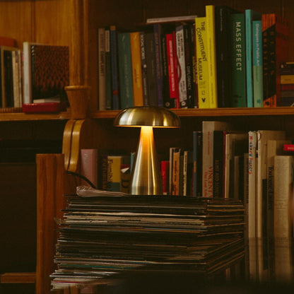 Portable Rechargeable Touch Lamp - Sleek Metal Design with Adjustable Lighting Brassy Gold