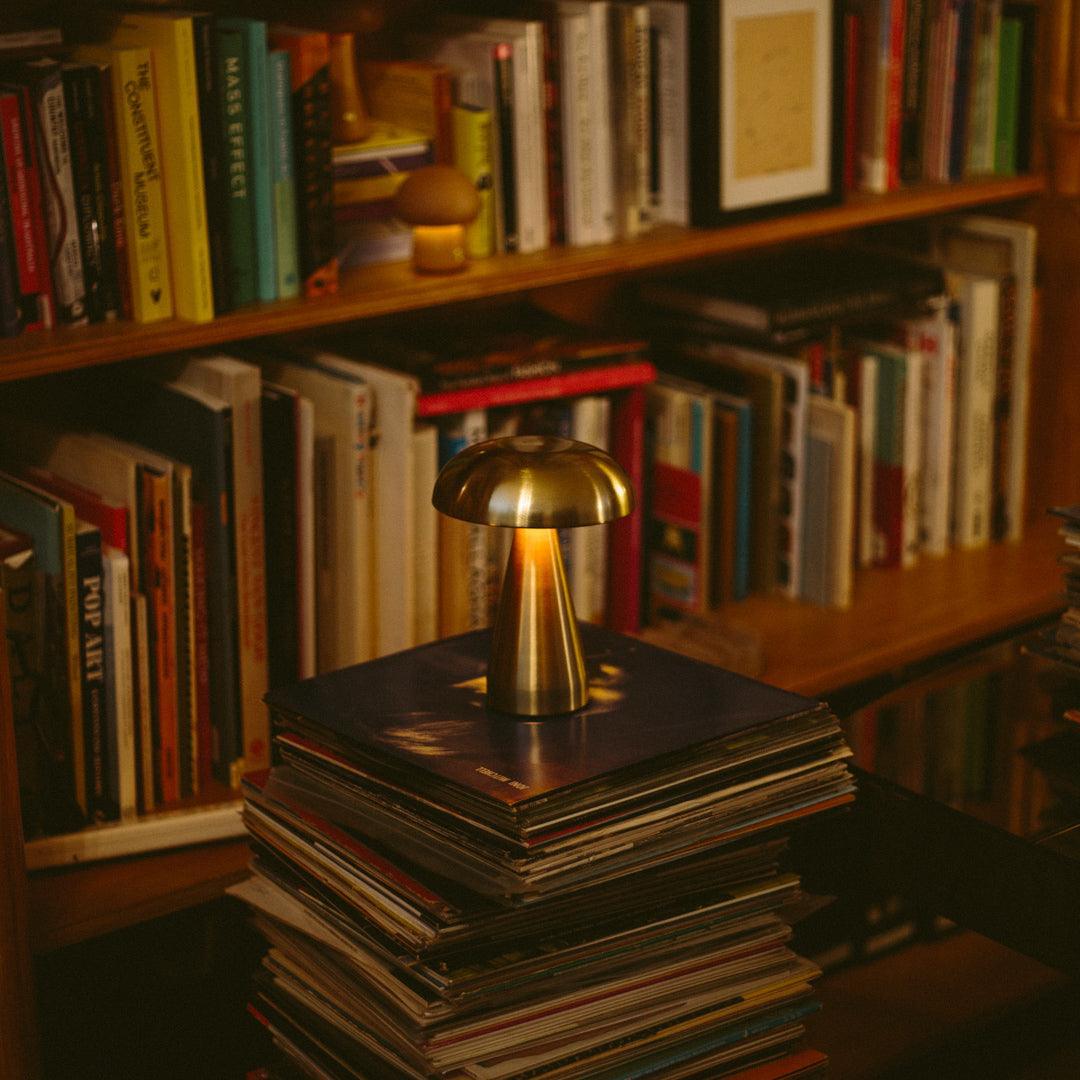 Portable Rechargeable Touch Lamp - Sleek Metal Design with Adjustable Lighting Brassy Gold