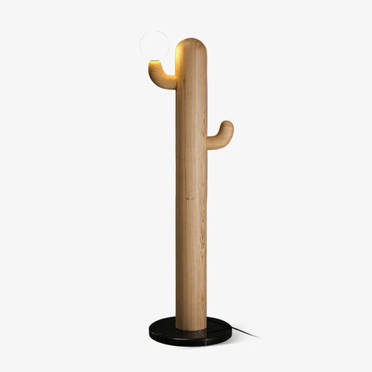 Cactus Wood Floor Lamp with LED Lighting - Indoor Decor