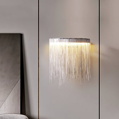 Cadena Tassel Wall Lamp with LED, Gold & Chrome Finish