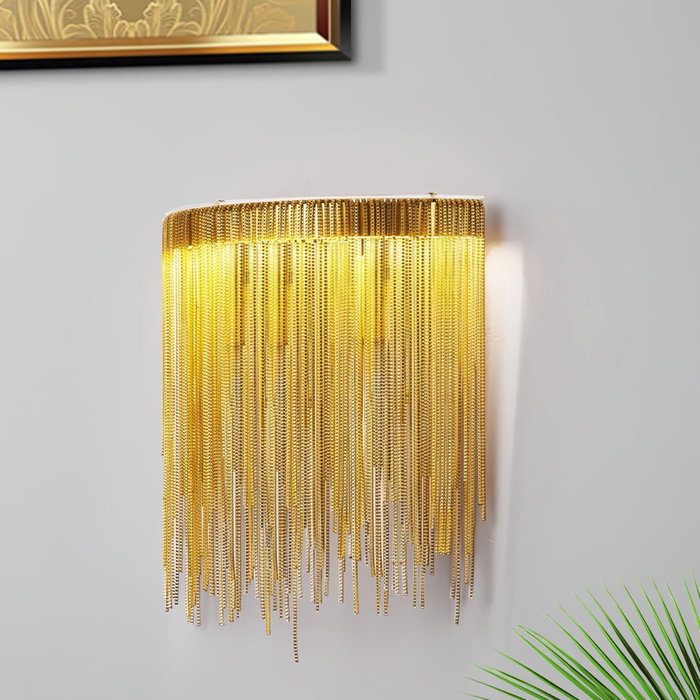Cadena Tassel Wall Lamp with LED, Gold & Chrome Finish