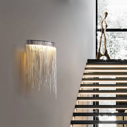 Cadena Tassel Wall Lamp with LED, Gold & Chrome Finish