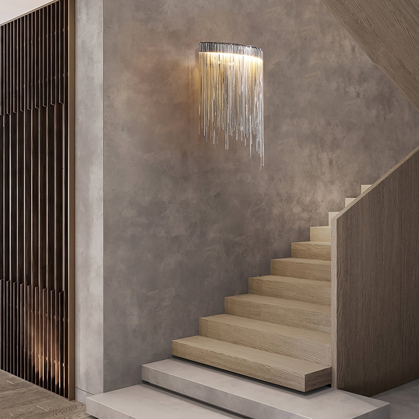Cadena Tassel Wall Lamp with LED, Gold & Chrome Finish