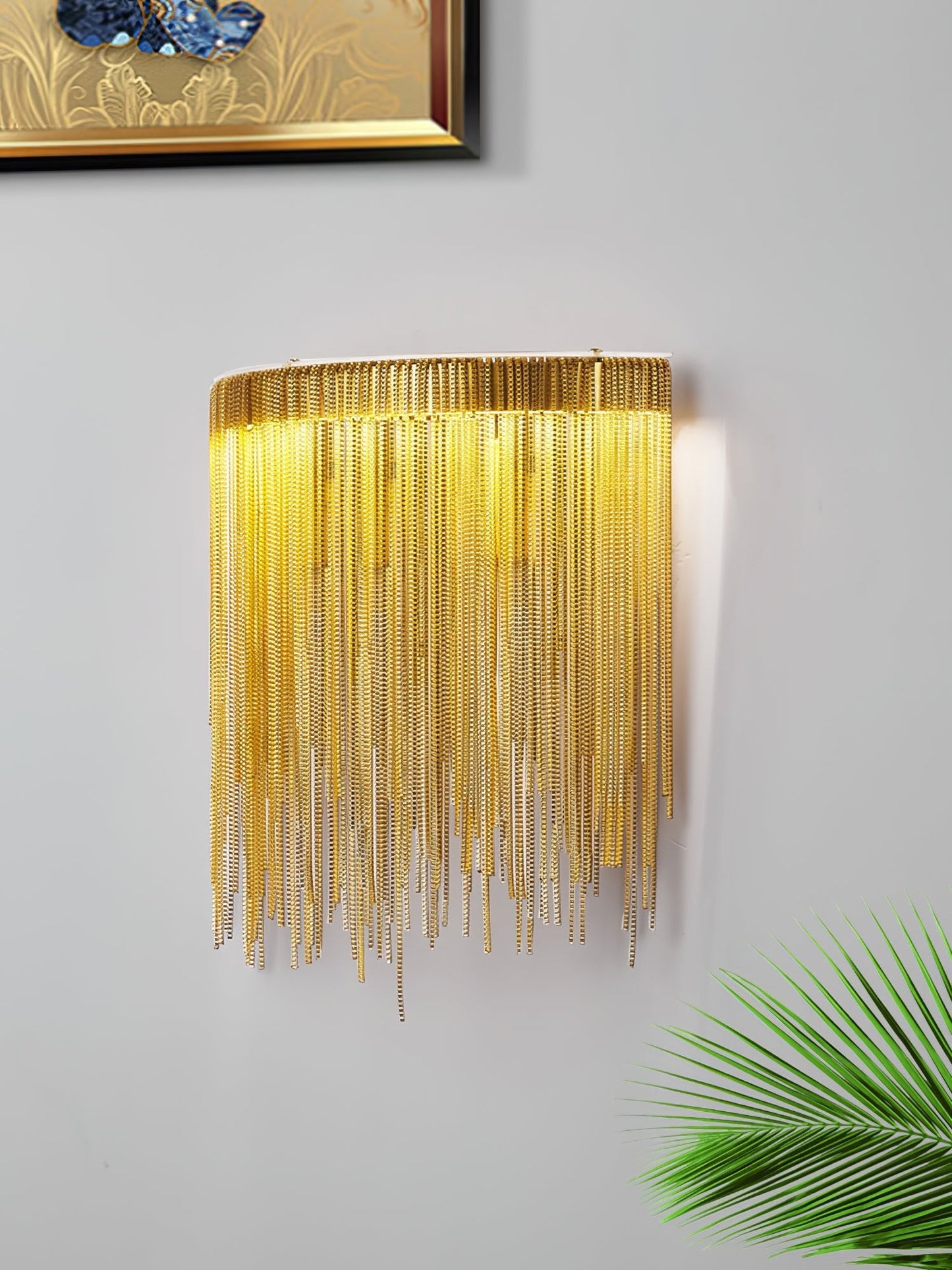 Cadena Tassel Wall Lamp with LED, Gold & Chrome Finish