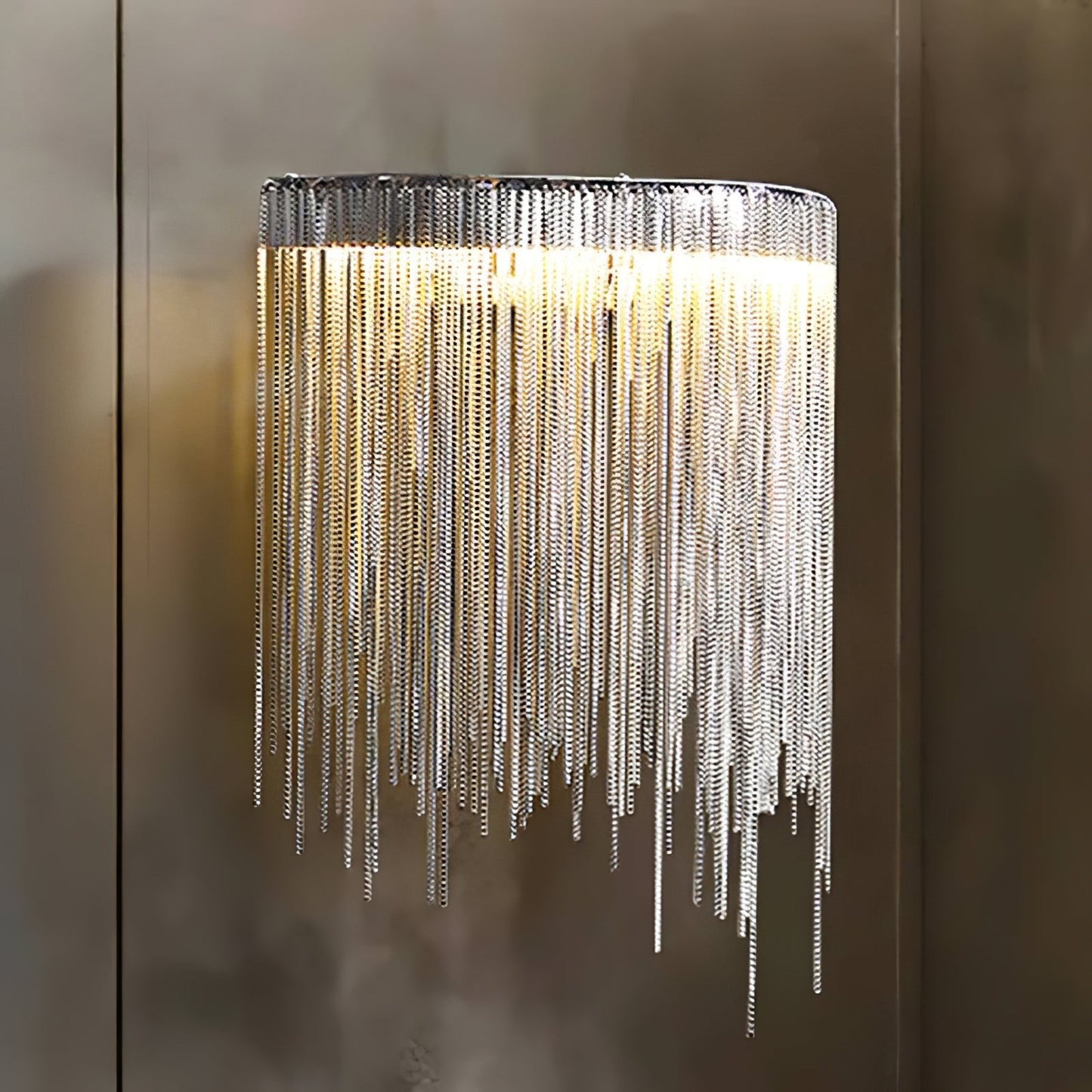 Cadena Tassel Wall Lamp with LED, Gold & Chrome Finish