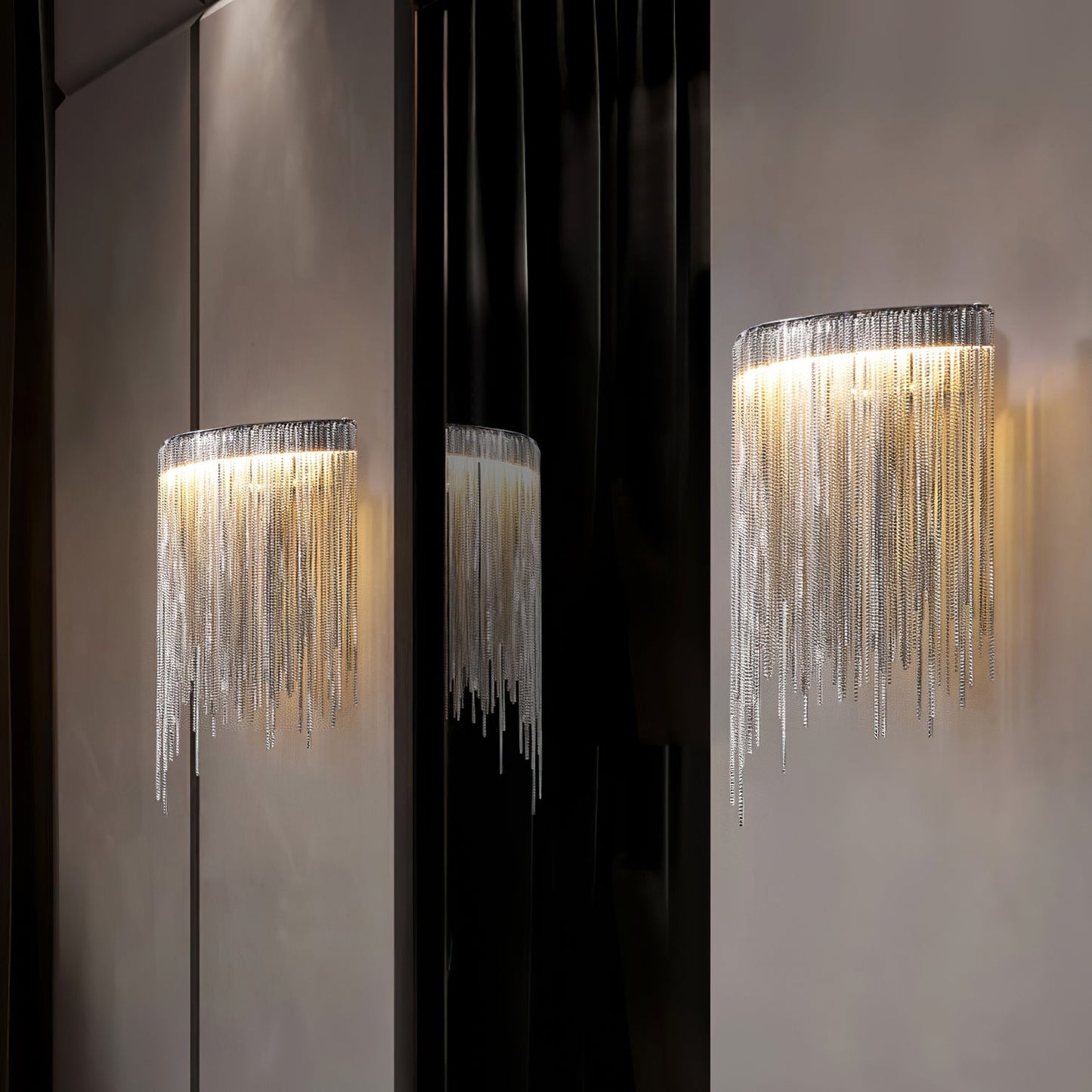 Cadena Tassel Wall Lamp with LED, Gold & Chrome Finish