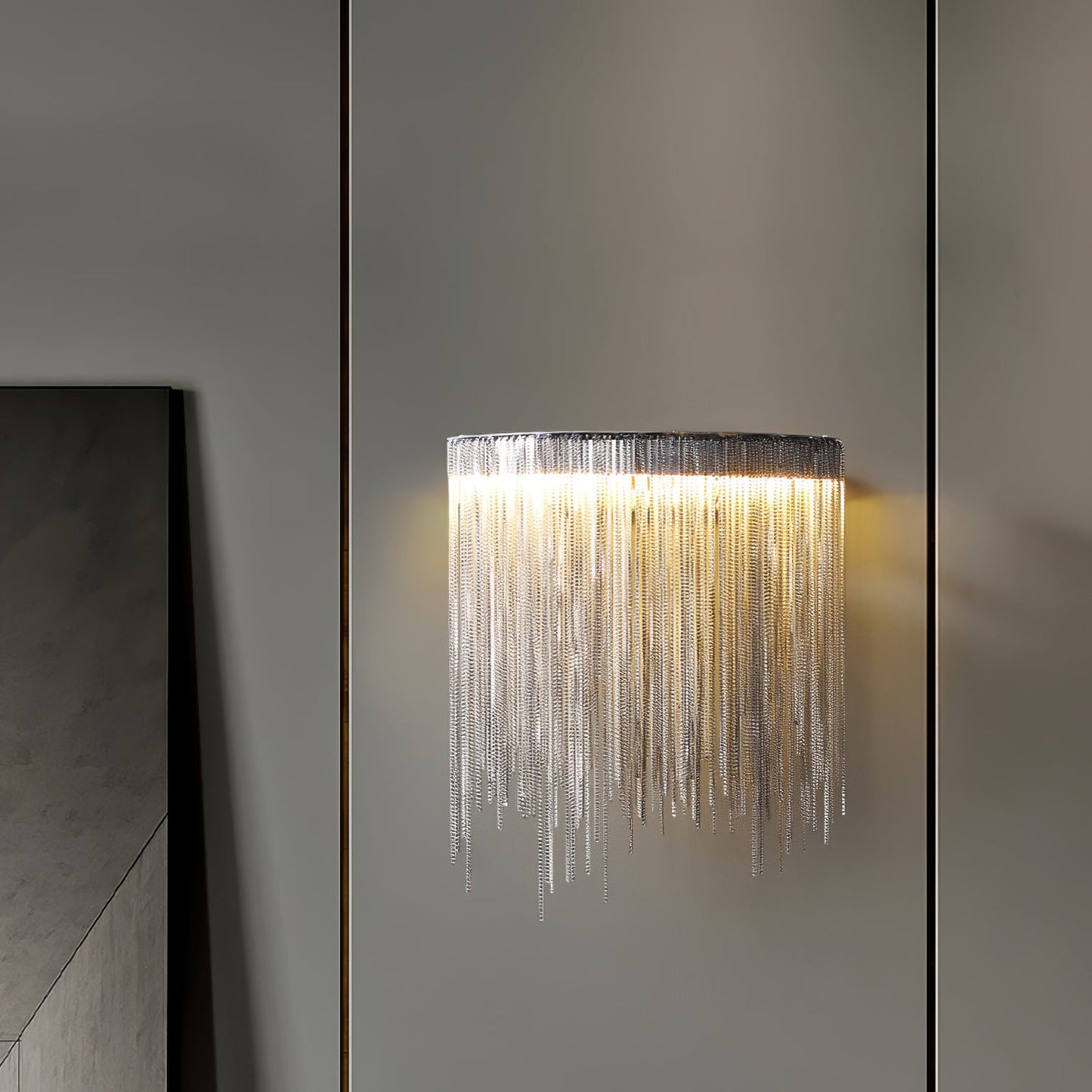 Cadena Tassel Wall Lamp with LED, Gold & Chrome Finish