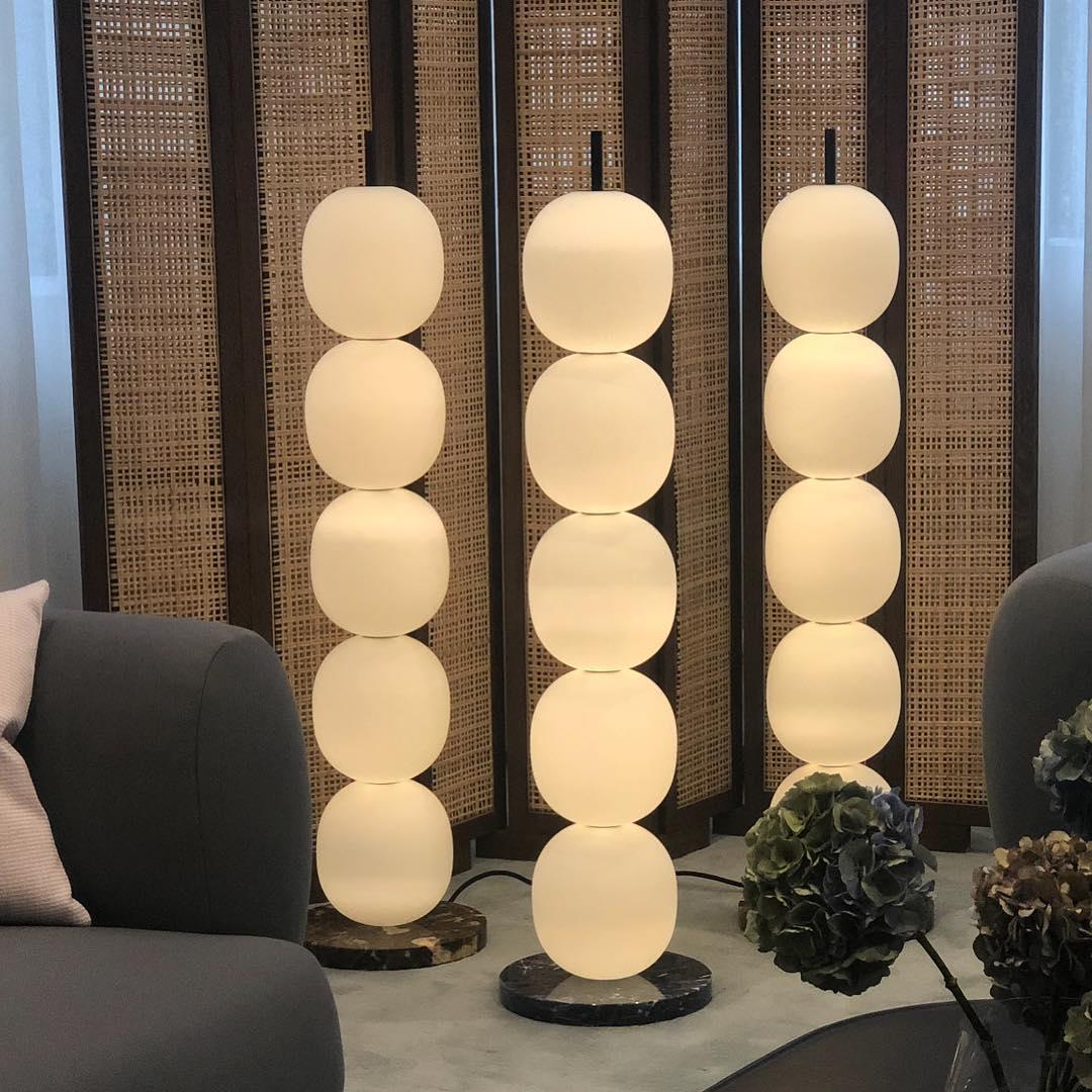 Candied Haws Floor Lamp with LED Light and Marble Base