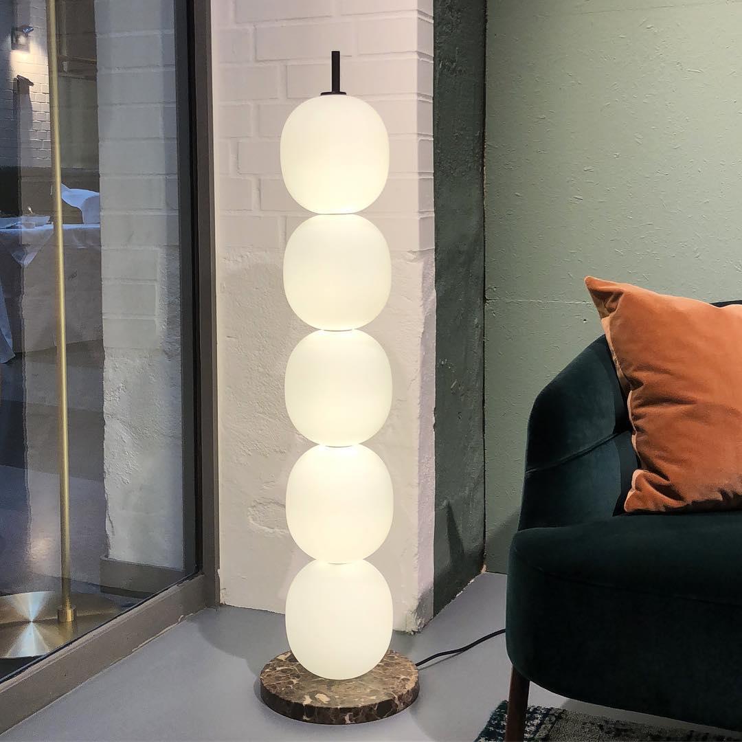 Candied Haws Floor Lamp with LED Light and Marble Base