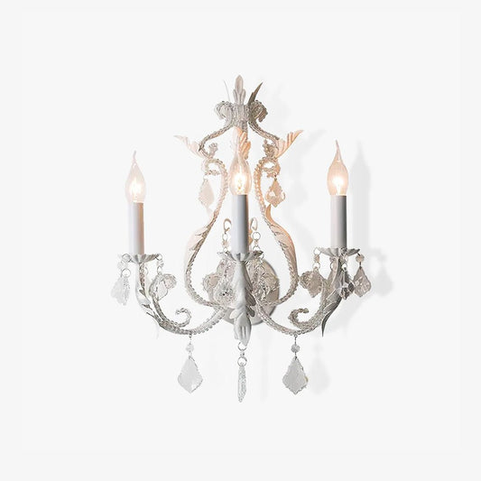 Candle Holder Wall Lamp Set of 2 with Crystal Accents