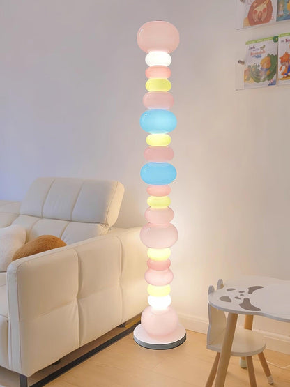 Candy Floor Lamp with Multicolor Glass and LED Light