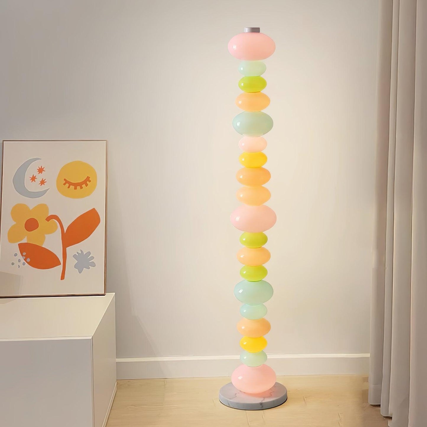 Candy Floor Lamp with Multicolor Glass and LED Light