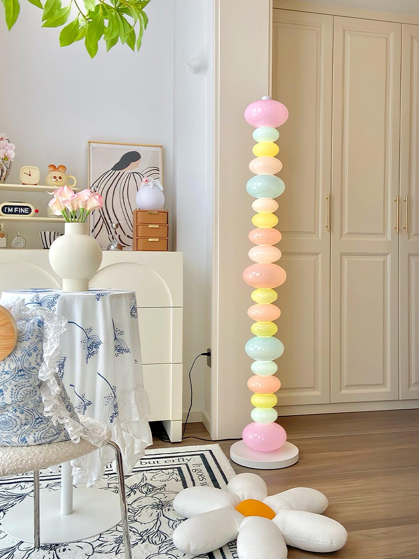 Candy Floor Lamp with Multicolor Glass and LED Light