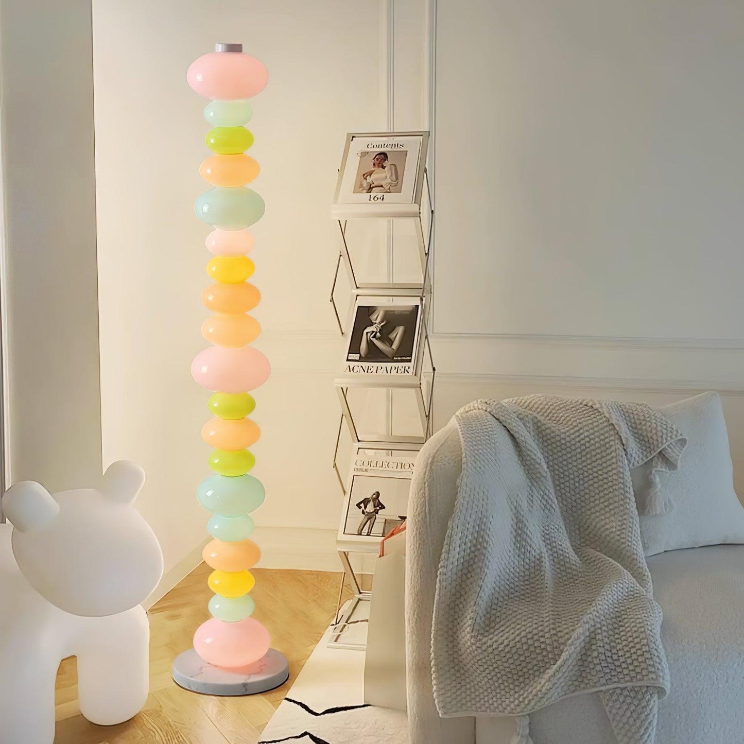 Candy Floor Lamp with Multicolor Glass and LED Light