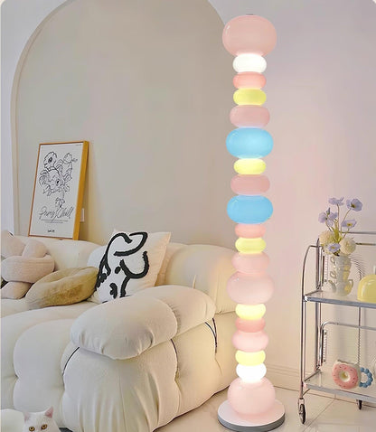 Candy Floor Lamp with Multicolor Glass and LED Light