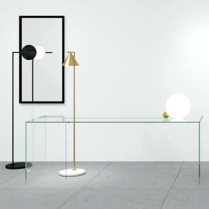 Captain Flint Floor Lamp with Marble Base and LED Light