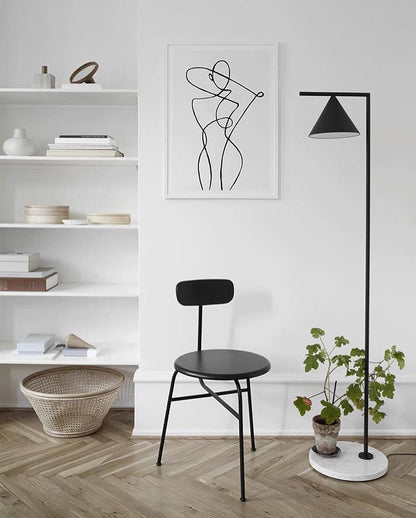 Captain Flint Floor Lamp with Marble Base and LED Light