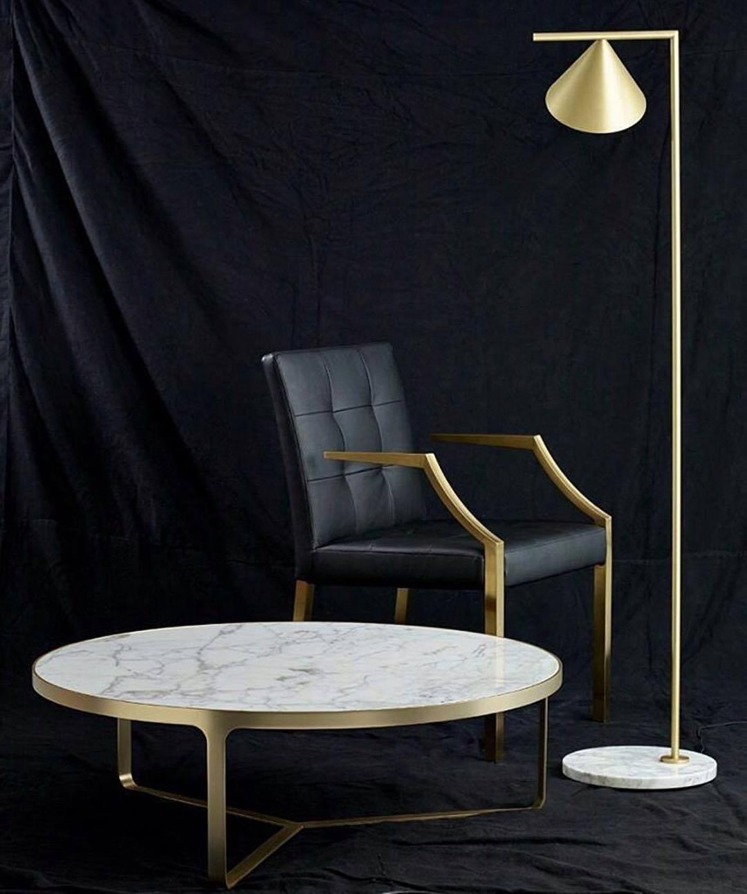 Captain Flint Floor Lamp with Marble Base and LED Light