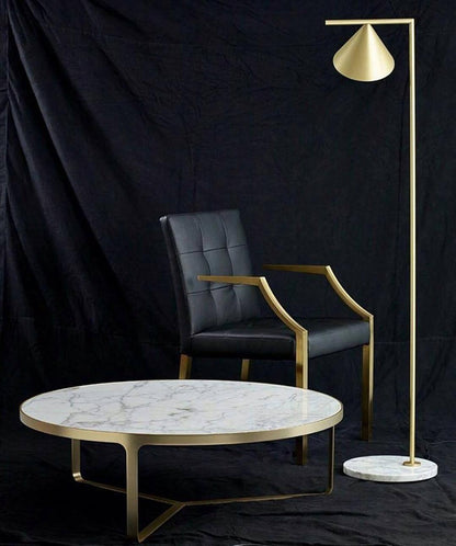 Captain Flint Floor Lamp with Marble Base and LED Light