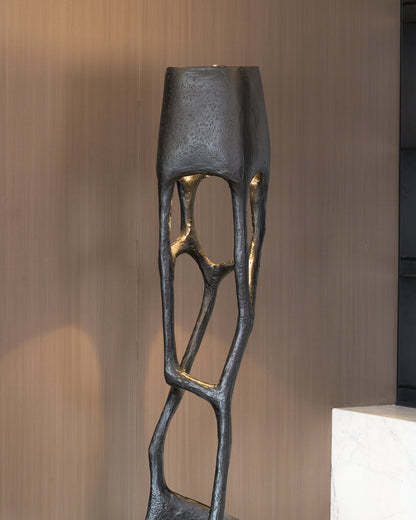 Gothic Sculpture Floor Lamp with LED Light - Black Design