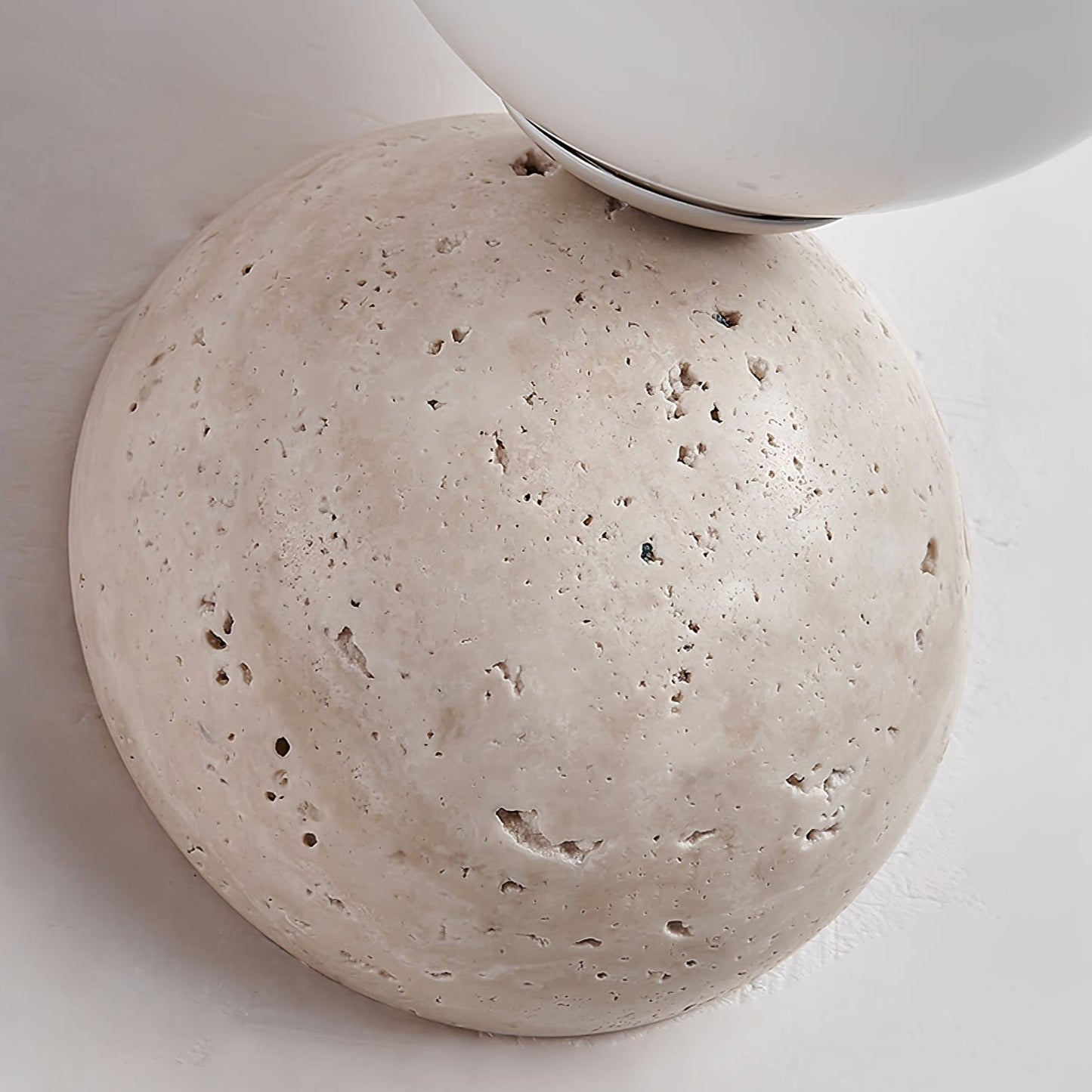 Celestial Travertine Wall Sconce with LED Glass Globe