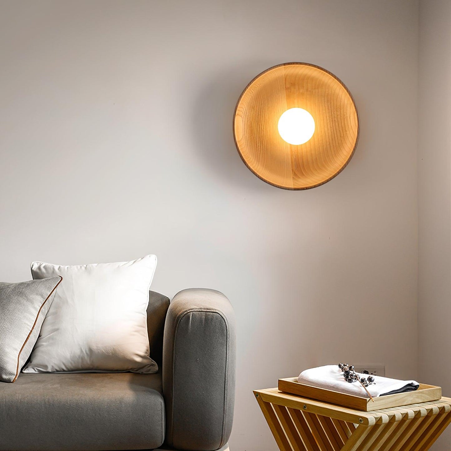 Centric Wall Lamp Set of 2 LED Indoor Lighting Wood Design