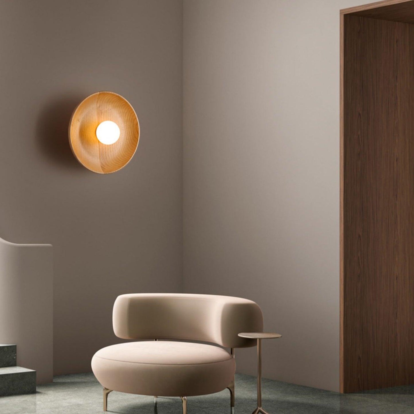 Centric Wall Lamp Set of 2 LED Indoor Lighting Wood Design