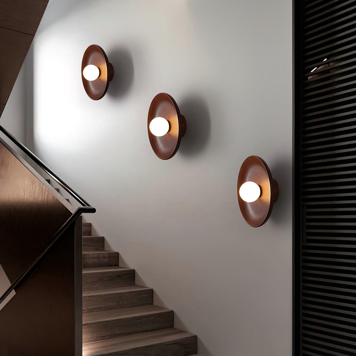 Centric Wall Lamp Set of 2 LED Indoor Lighting Wood Design