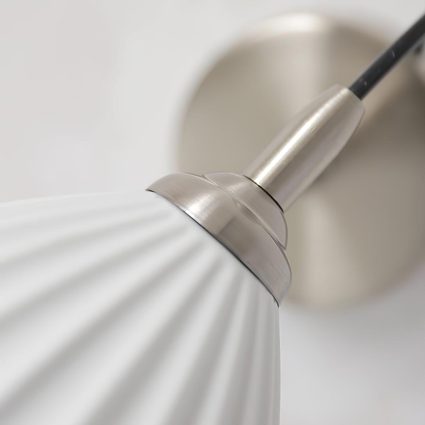 Ceramic Ribbed Wall Light - Handmade Bone China Shade