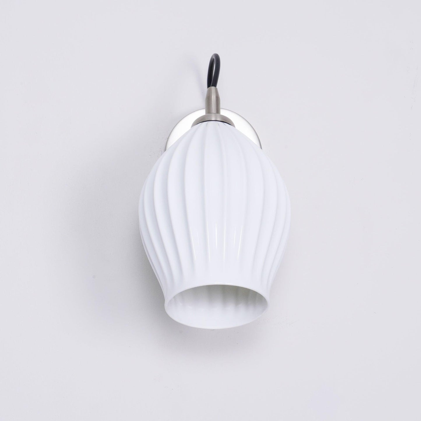 Ceramic Ribbed Wall Light - Handmade Bone China Shade