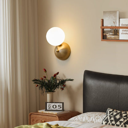 Ceres Wall Lamp Gold LED Indoor Light with Glass Shade