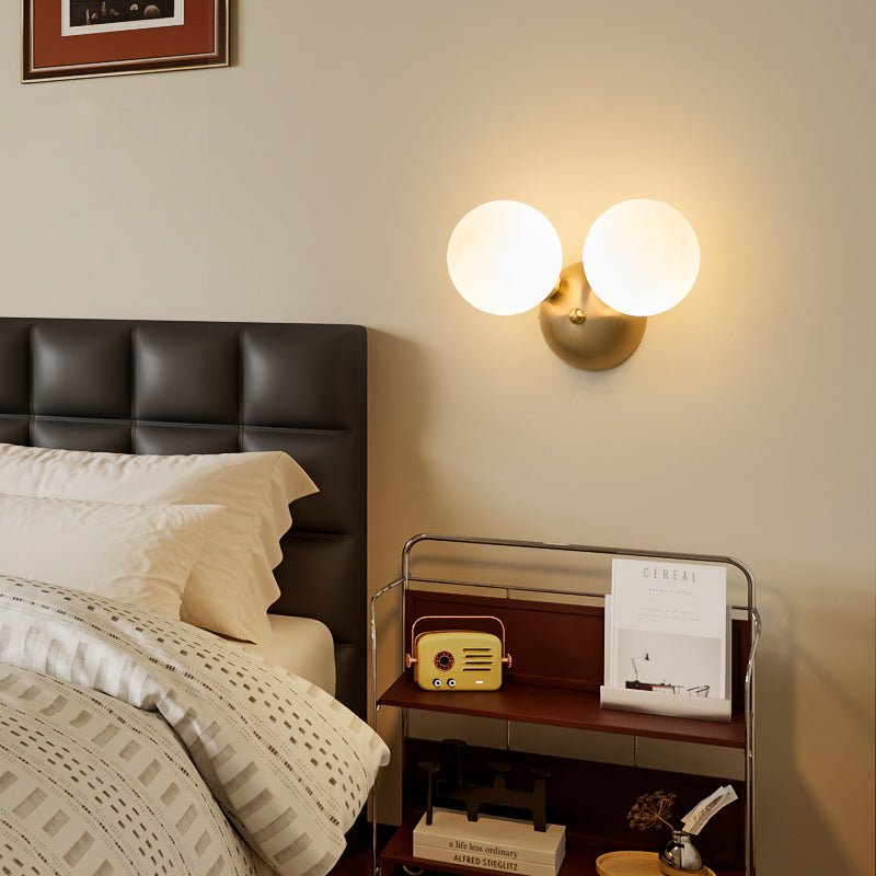 Ceres Wall Lamp Gold LED Indoor Light with Glass Shade