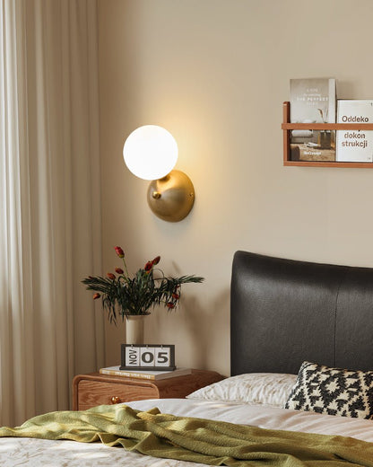 Ceres Wall Lamp Gold LED Indoor Light with Glass Shade