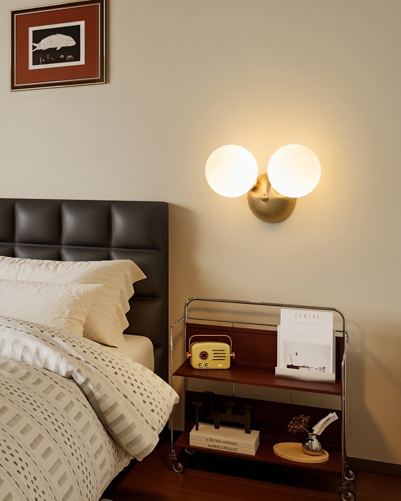 Ceres Wall Lamp Gold LED Indoor Light with Glass Shade