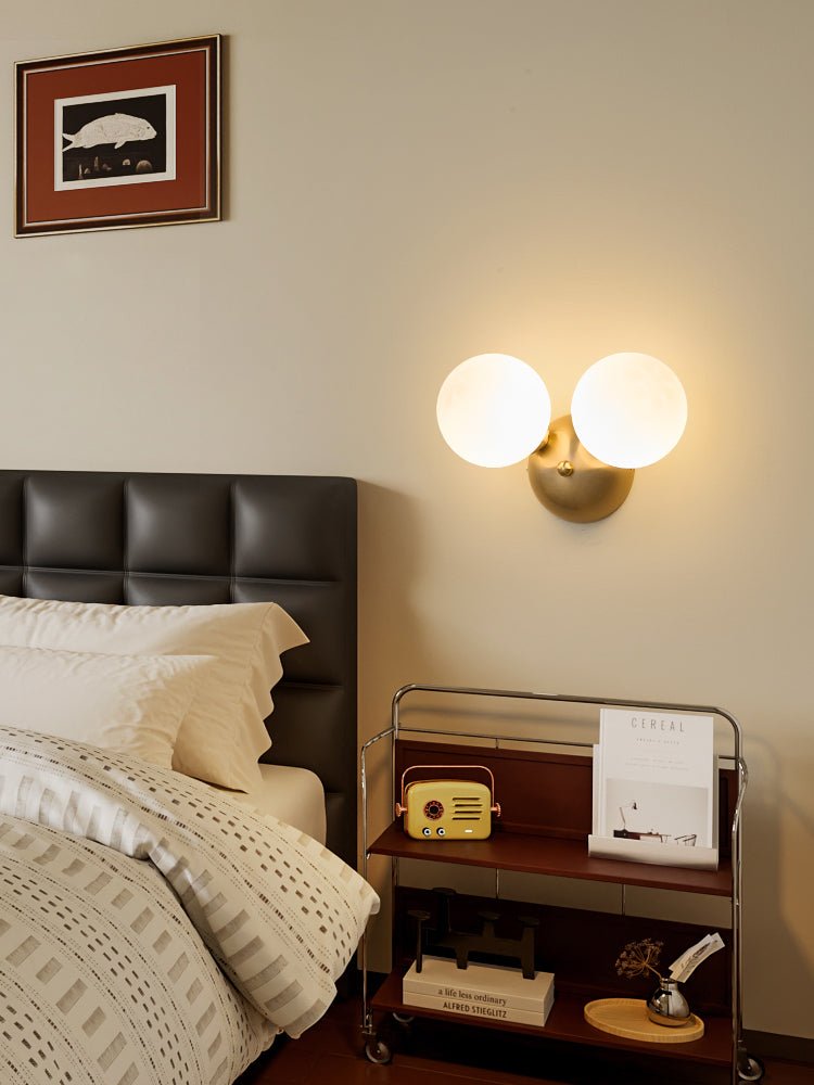 Ceres Wall Lamp Gold LED Indoor Light with Glass Shade